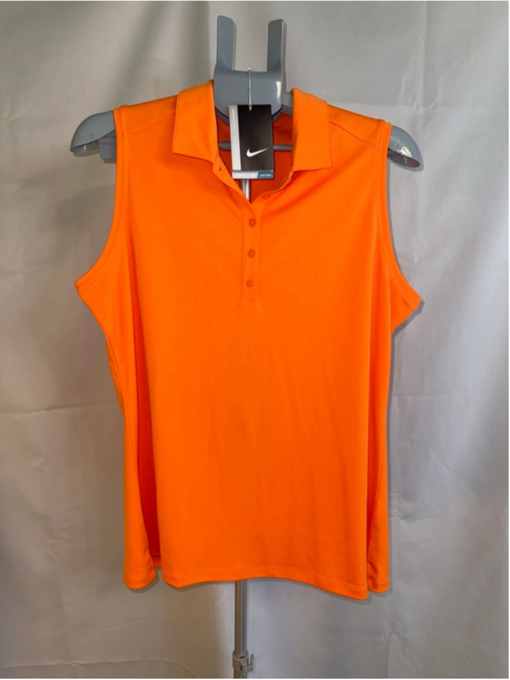 Women's Nike Orange Golf Dri-FIT‎ Sleeveless Polo Tank Top XL